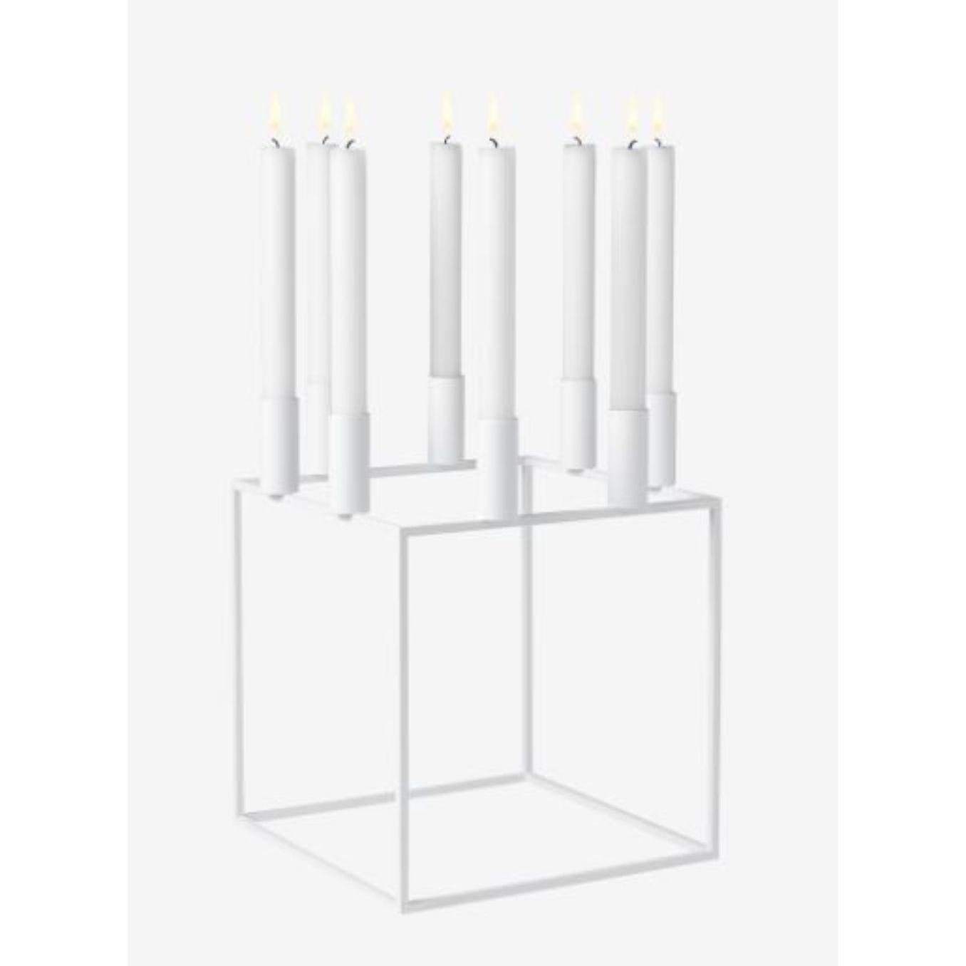 Modern White Kubus 8 Candle Holder by Lassen For Sale