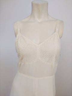 White Lace Detail Slip Dress, 1930s