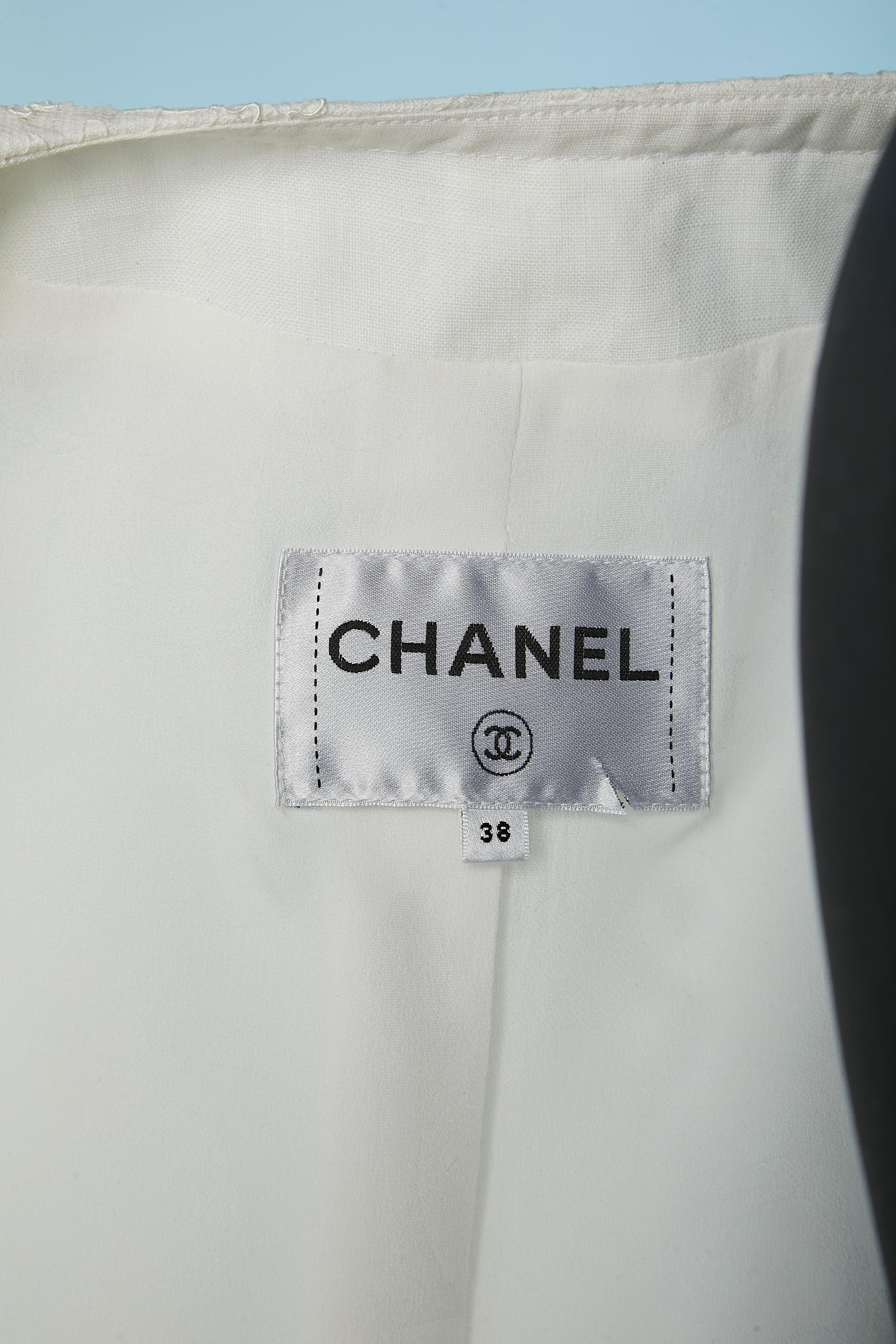 Weißer spitzenbestickter Hochzeitsrock Anzug Chanel Couture  im Angebot 5