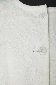 White lace embroidered wedding skirt suit Chanel Couture