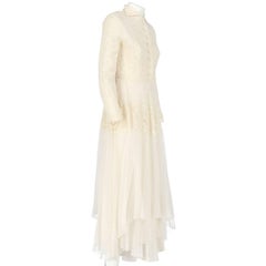 White Lace Vintage Wedding Dress, 1950s