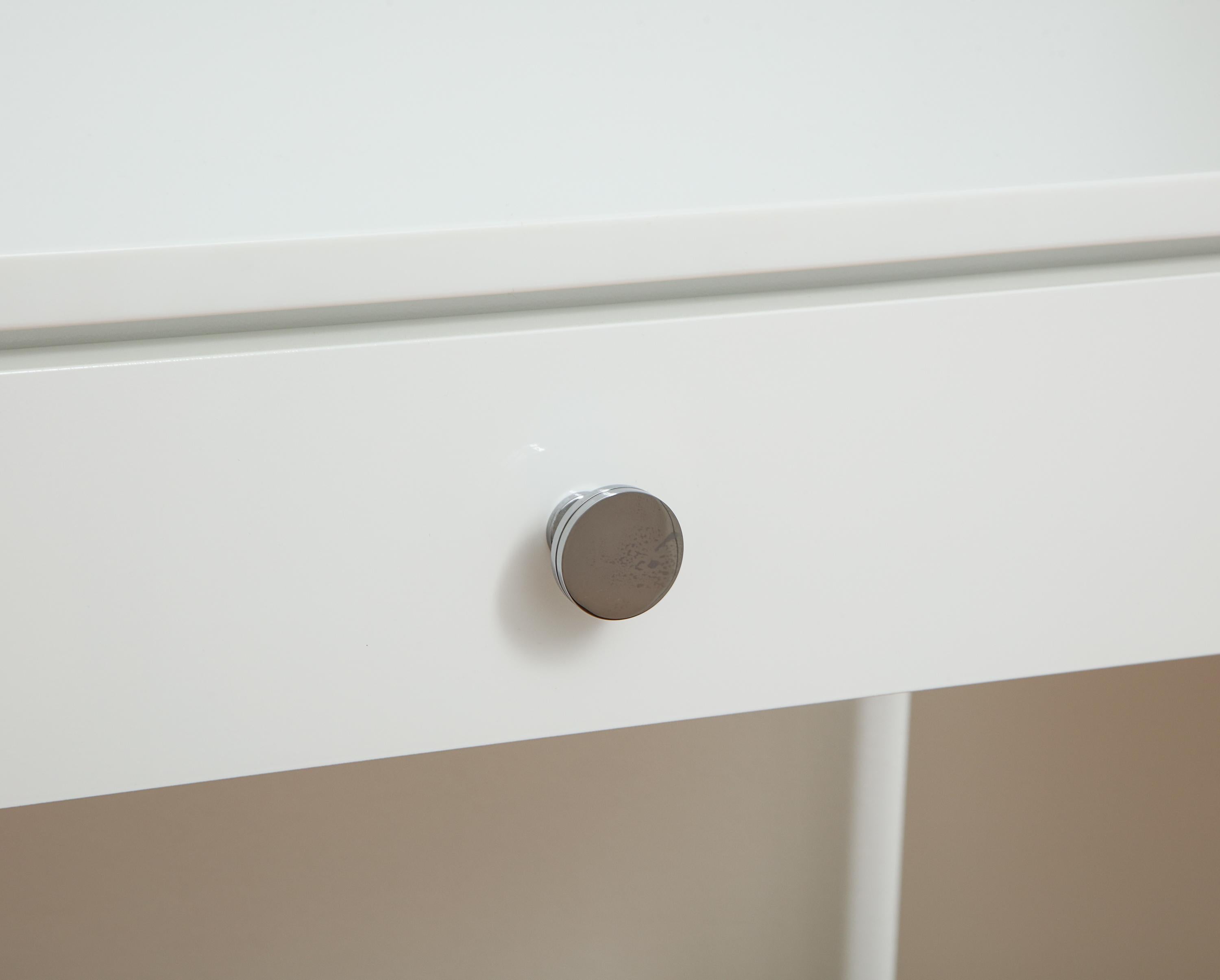 White Lacquer and Nickel Vanity Table 1