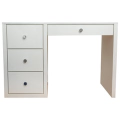 White Lacquer and Nickel Vanity Table