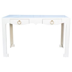 Console o scrivania in lacca bianca