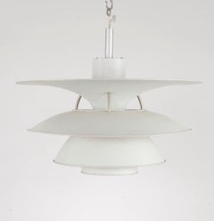 White Lacquer Danish Pendant Lamp by Ebbe Christensen