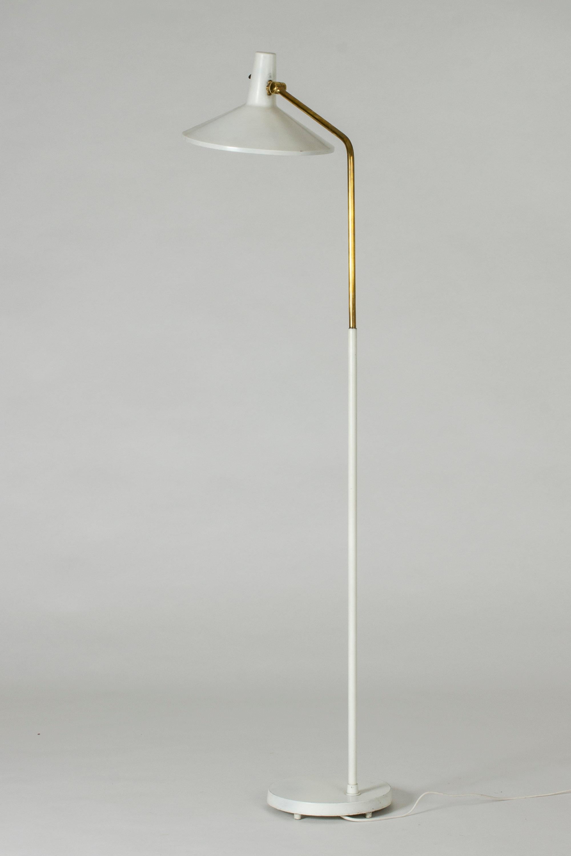 Scandinavian Modern White Lacquer Floor Lamp by Bertil Brisborg For Sale