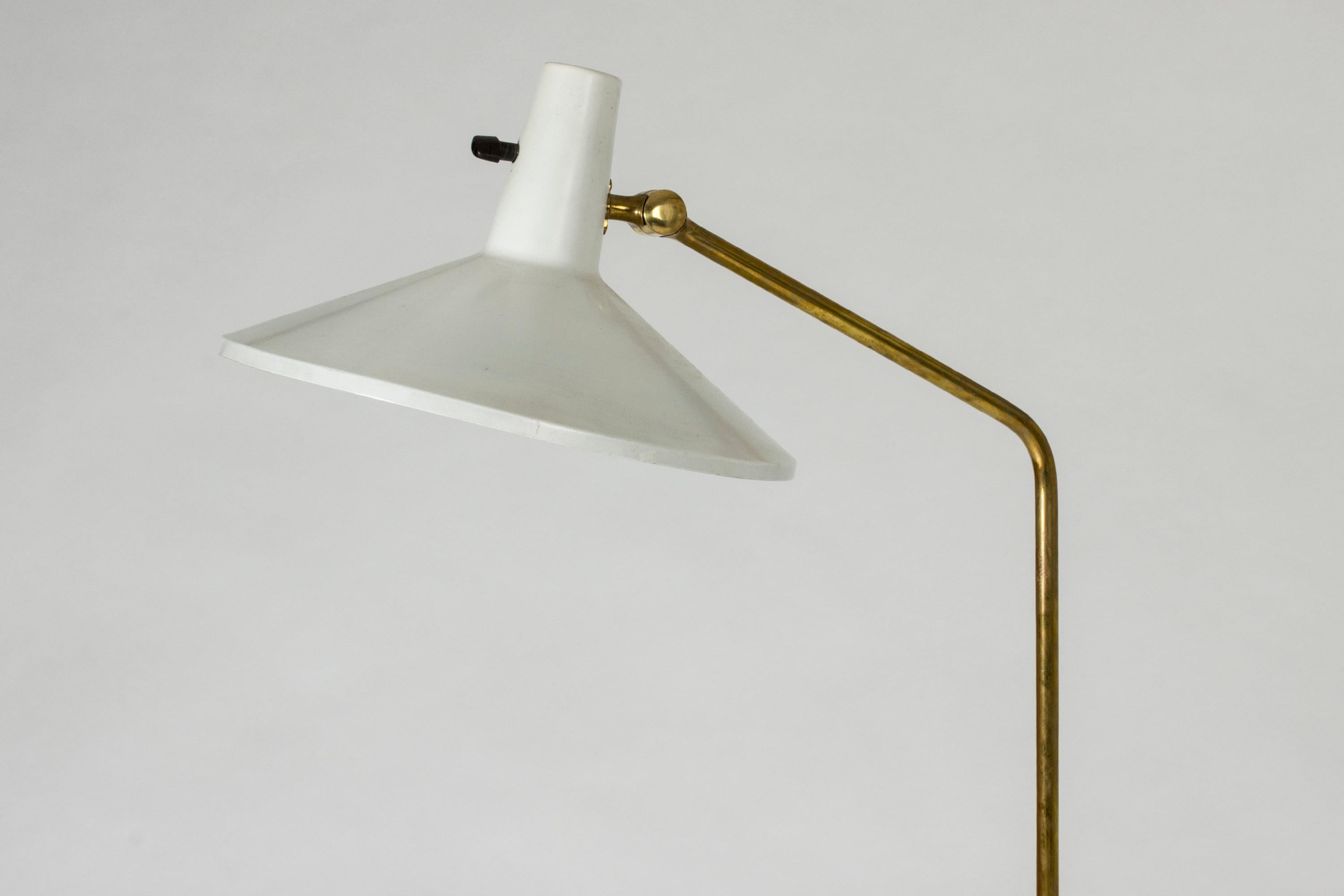Swedish White Lacquer Floor Lamp by Bertil Brisborg For Sale