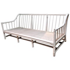 White Lacquer Painted Bamboo Sofa by Tommi Parzinger for Willow & Reed 