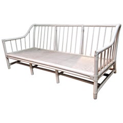 White Lacquer Painted Bamboo Sofa by Tommi Parzinger for Willow & Reed