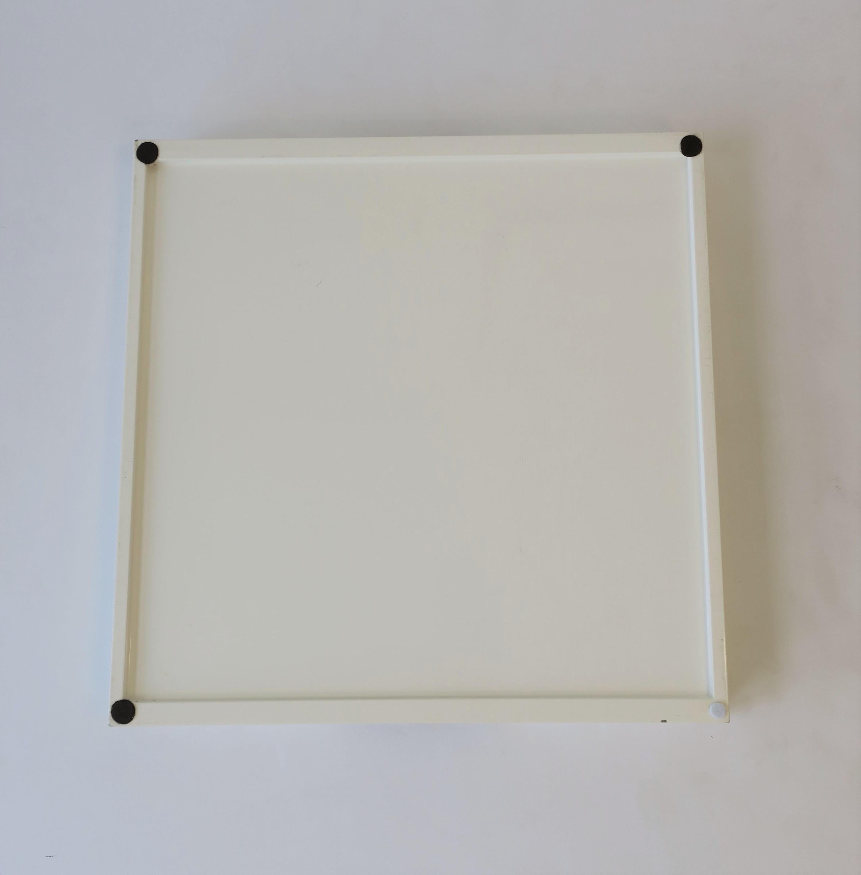 White Lacquer and Chrome Serving Tray 7