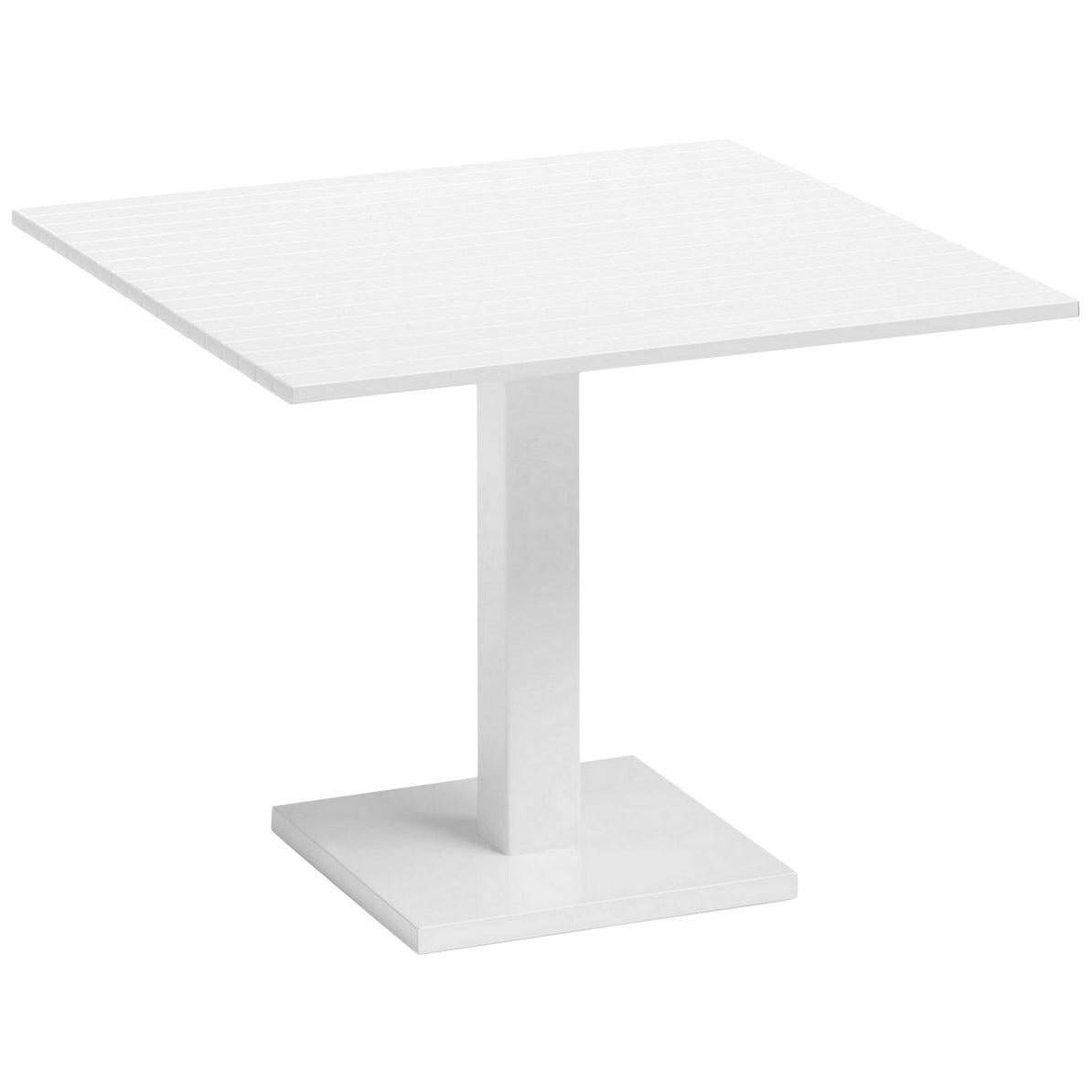 In Stock in Los Angeles, White Lacquered Aluminium Outdoor Orione Table