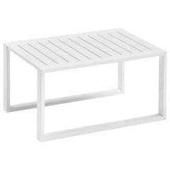 Table basse d'extérieur en aluminium laqué blanc Urano, en stock à Los Angeles 