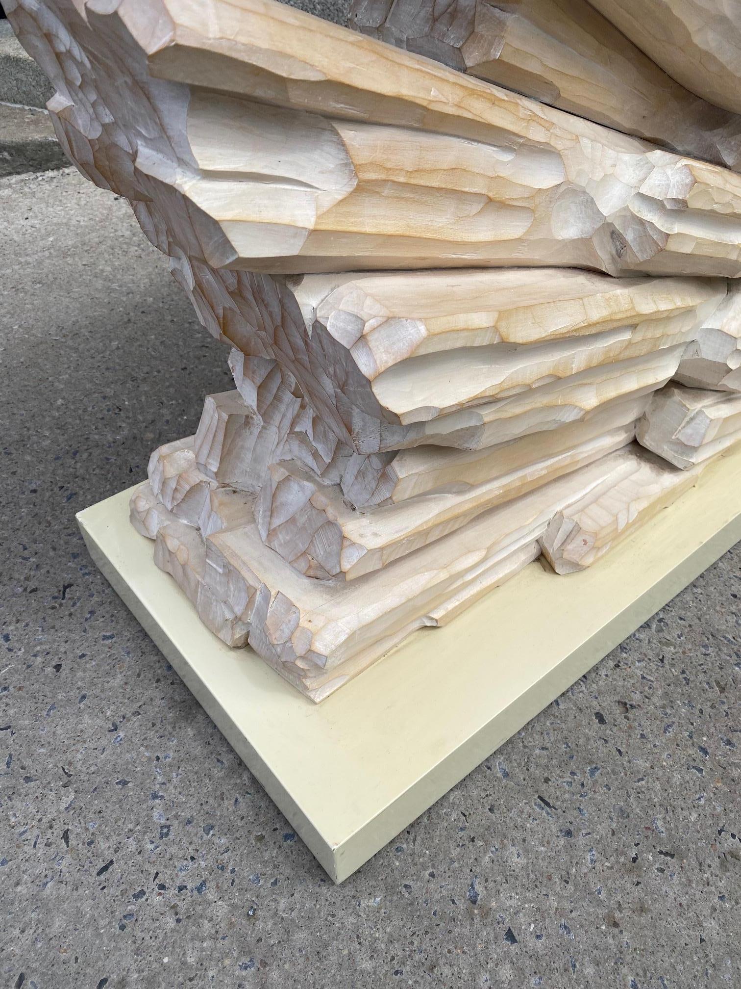 White Lacquered and Carved Wood Console Table in the Manner of Serge Roche For Sale 9