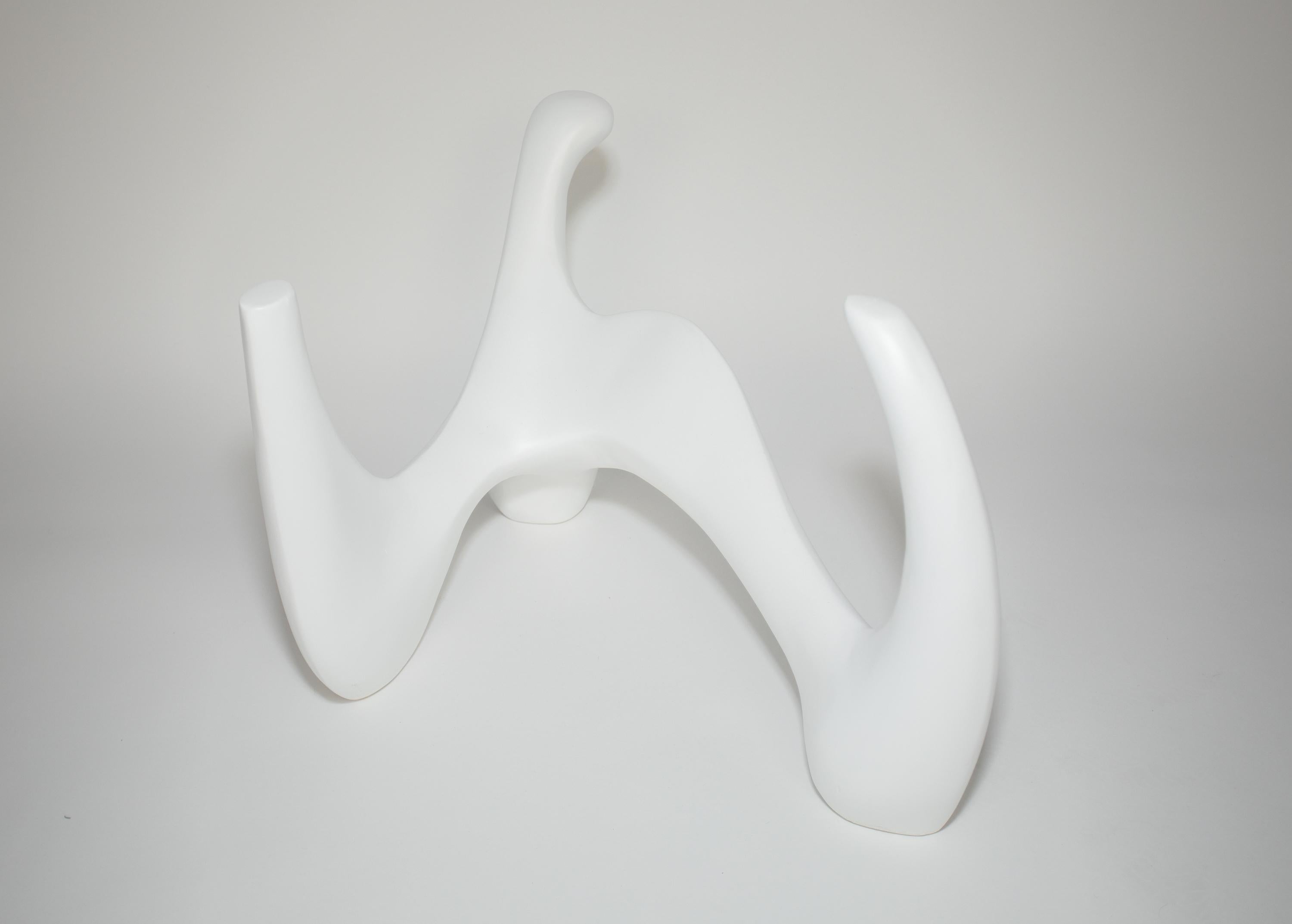White Lacquered Biomorphic Table For Sale 3