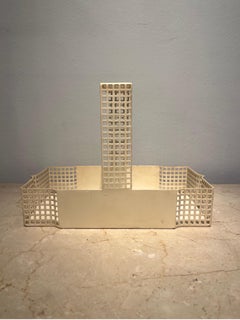 White Lacquered Metal Basket by Josef Hoffman for Bieffeplast, 1980s