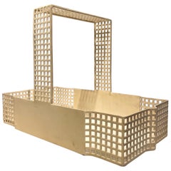 Cesta de metal lacado blanco de Josef Hoffman para Bieffeplast, años 80