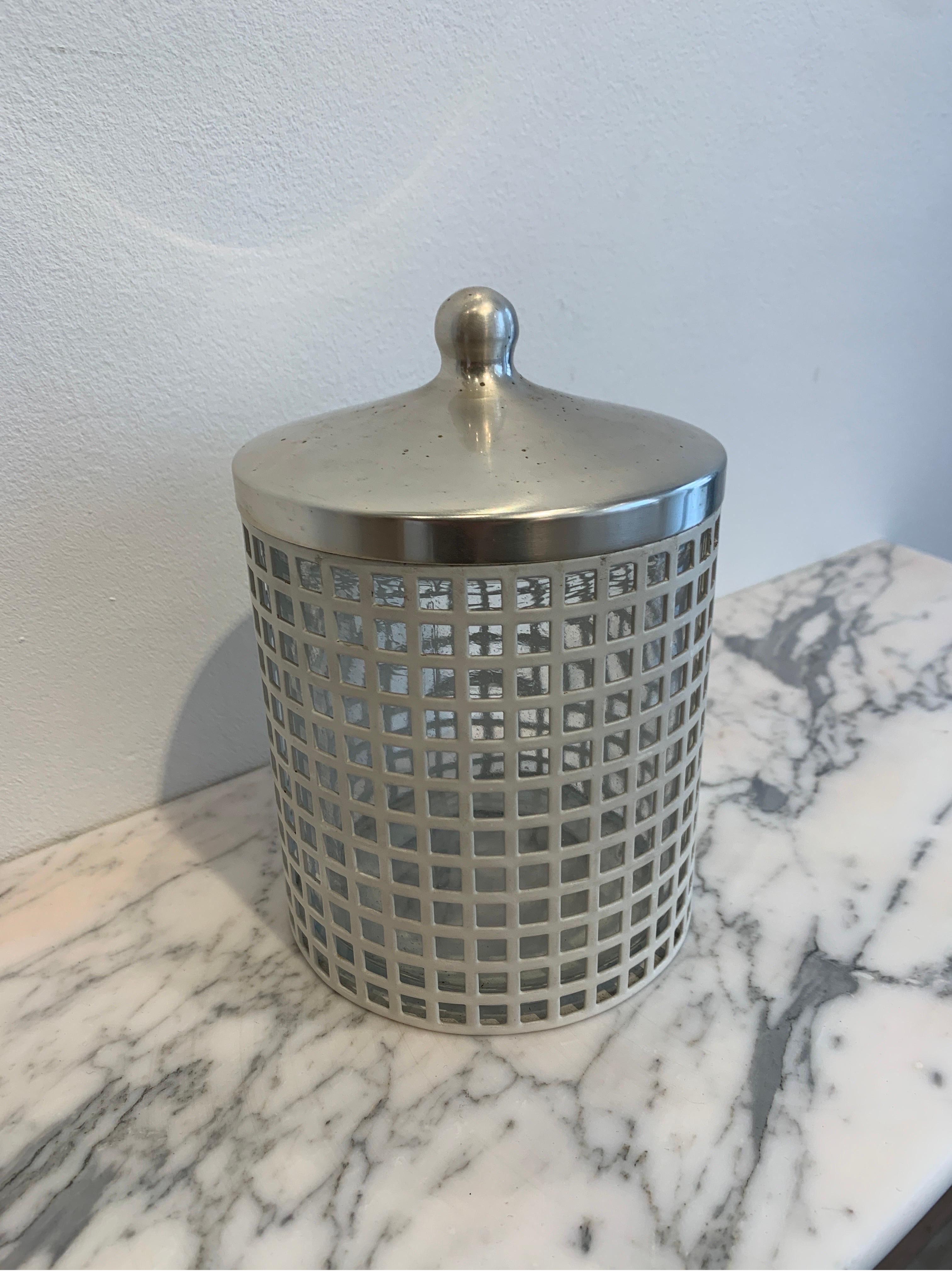 White Lacquered Metal Box by Josef Hoffmann for Bieffeplast, Italy 1980 In Good Condition In Brussels, BE