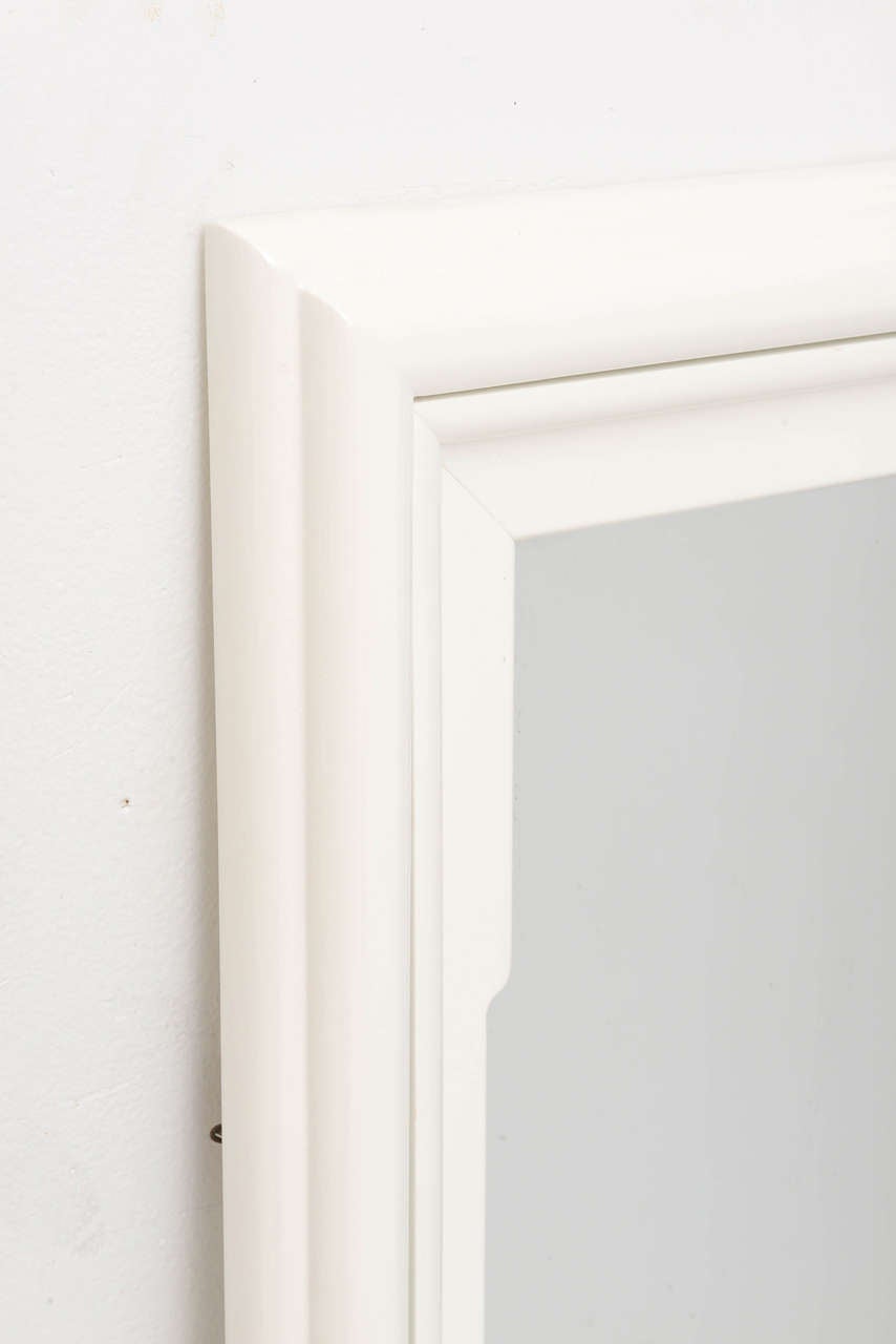 White lacquered Mirror Style of Dorothy Draper 1