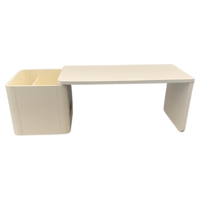 White Lacquered Multifunctional Coffee Table, 1970s For Sale