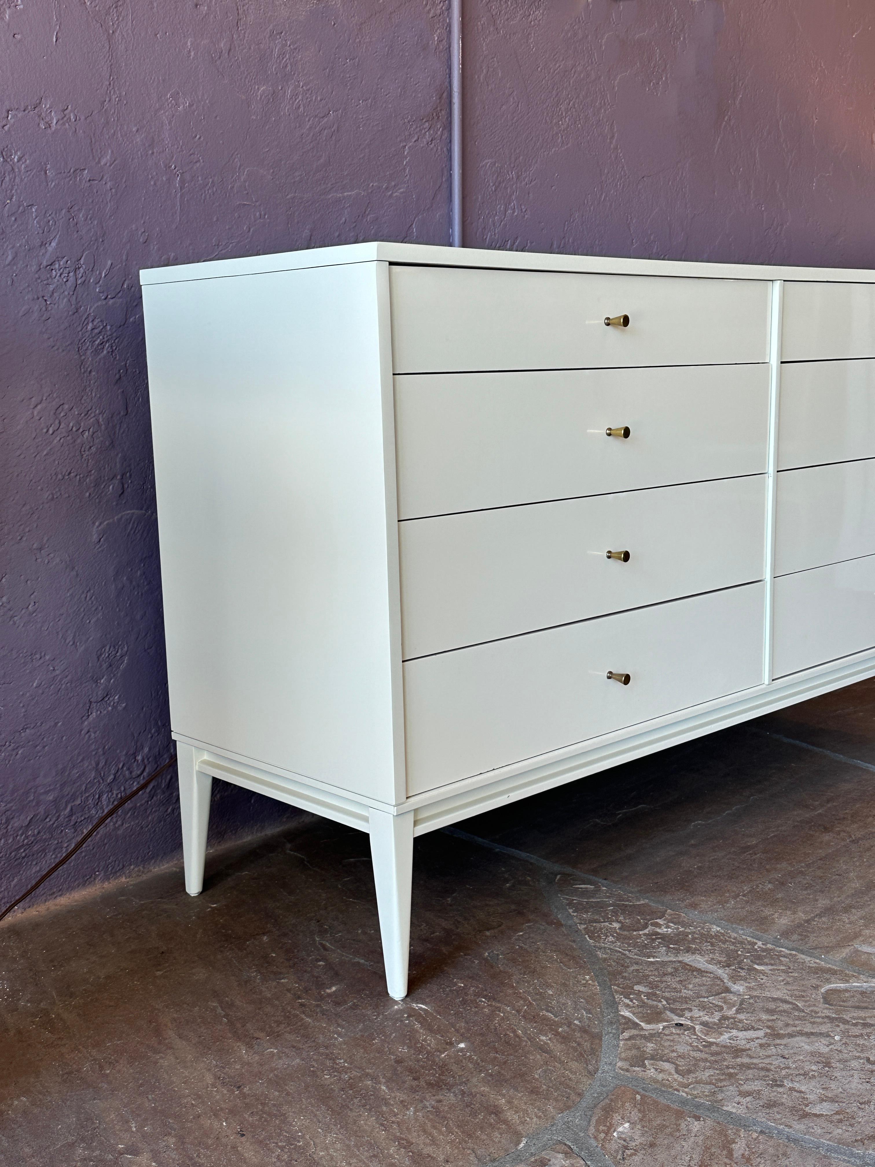 Modern White Lacquered Paul McCobb Dresser For Sale