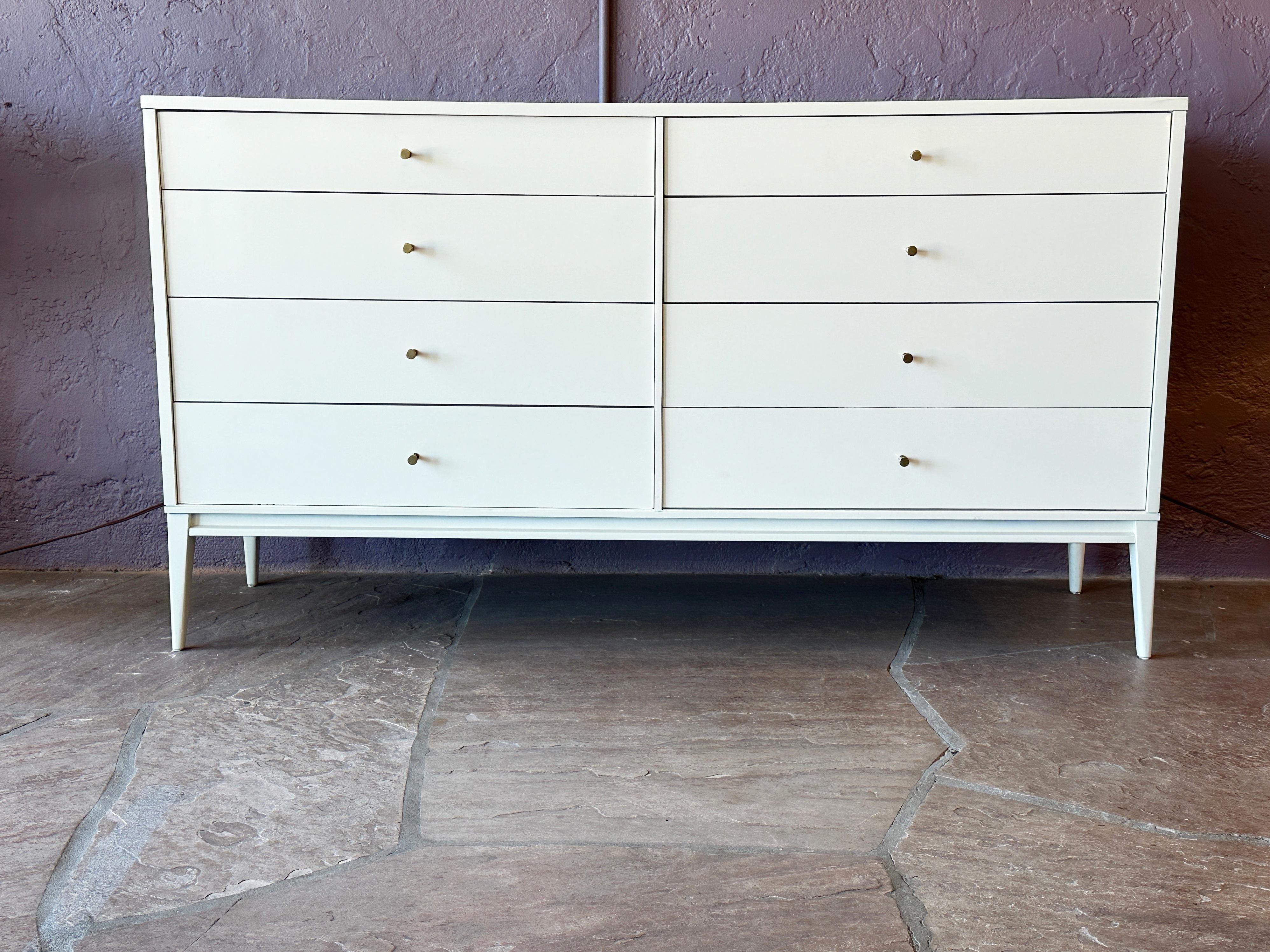 Wood White Lacquered Paul McCobb Dresser For Sale