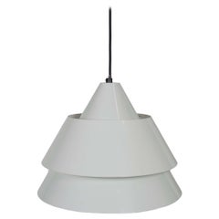 White Lacquered Pendant Lamp 'Zone' by Jo Hammerborg for Fog & Mørup, Denmark