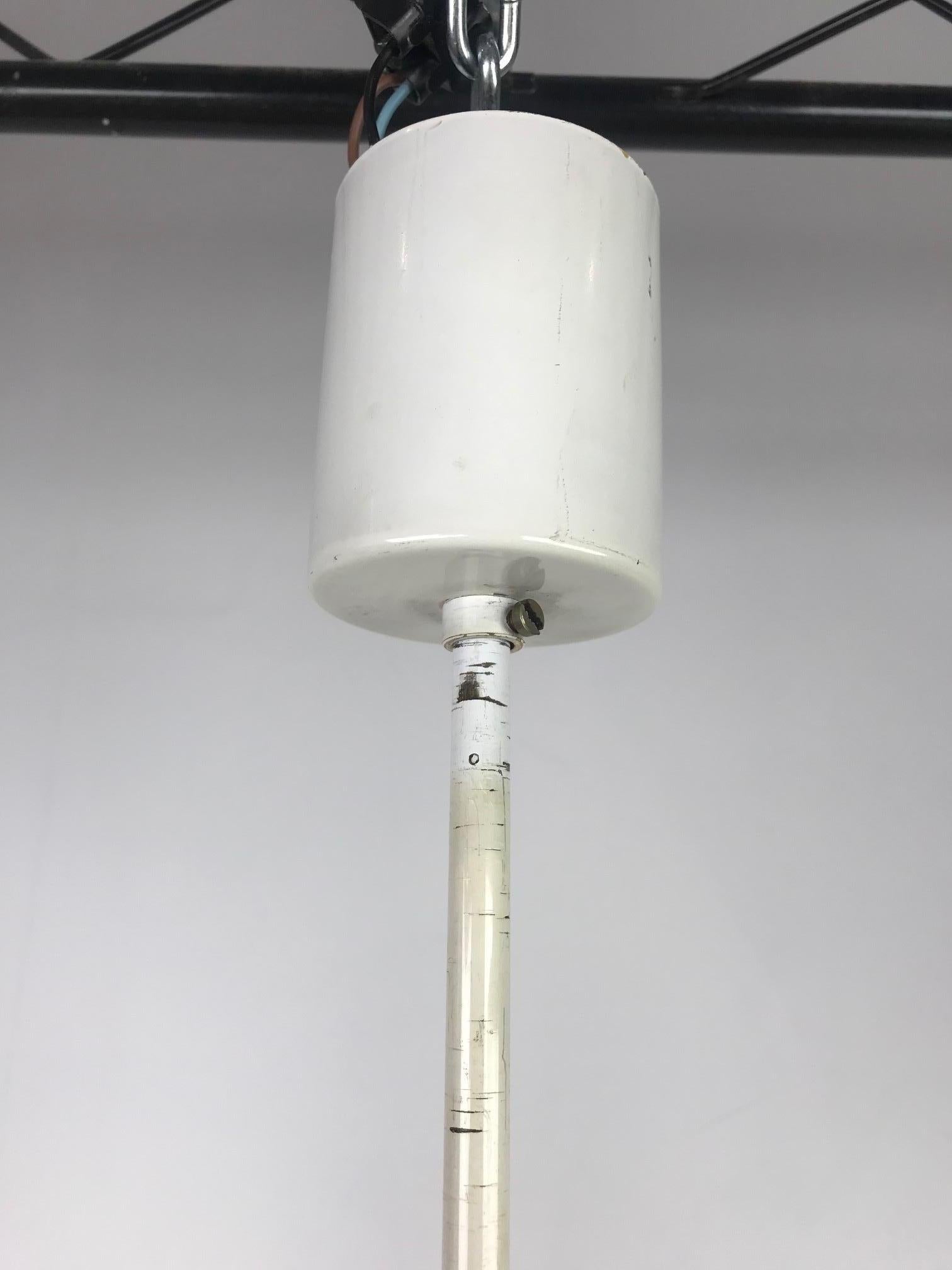Lampadario geometrico SA Boulanger laccato bianco Sciolari, anni '70 in vendita 1