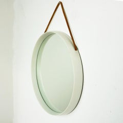 White Lacquered Scandinavian Wall Mirror attr. Luxus Vittsjö Sweden