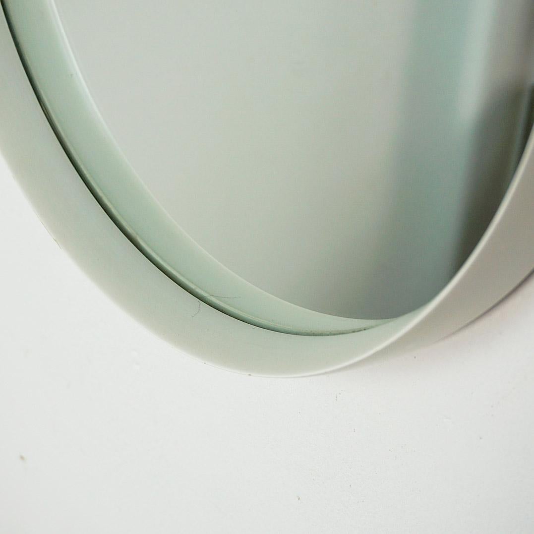 Mid-Century Modern White Lacquered Scandinavian Wall Mirror attr. Luxus Vittsjö Sweden For Sale