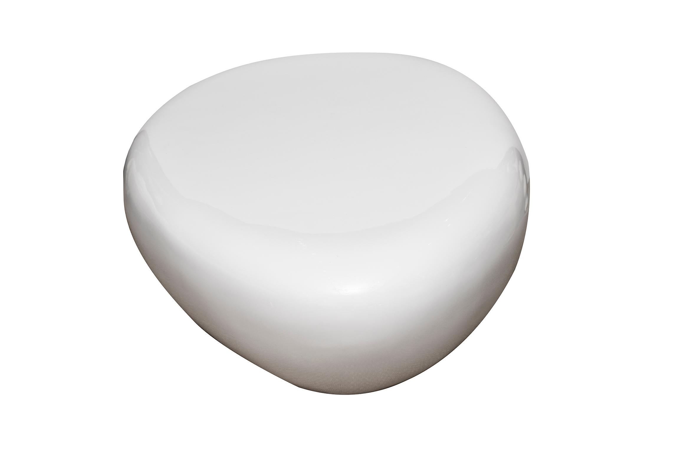 Modern White Lacquered Sculptural Resin Bean Cocktail Table