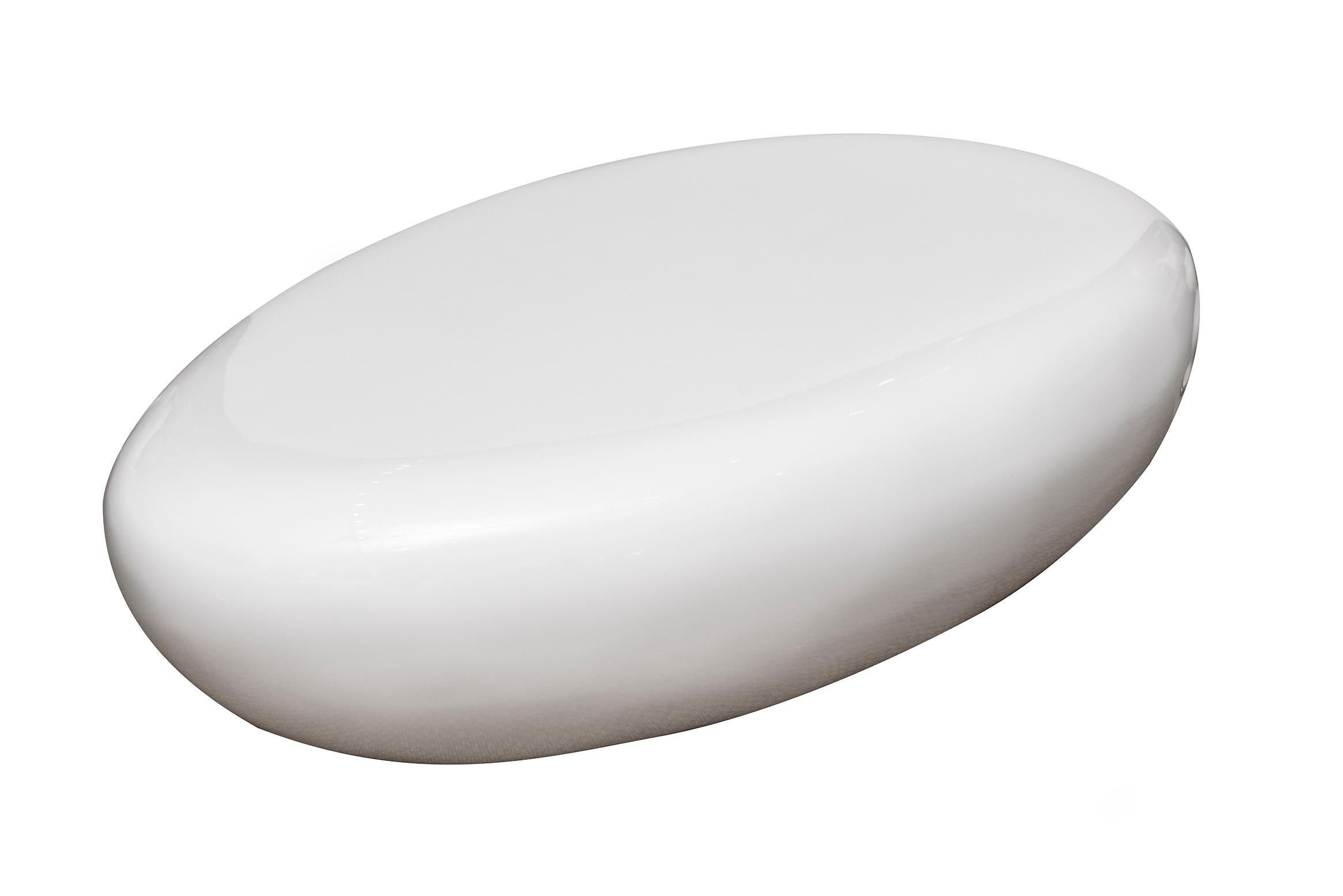 American White Lacquered Sculptural Resin Bean Cocktail Table