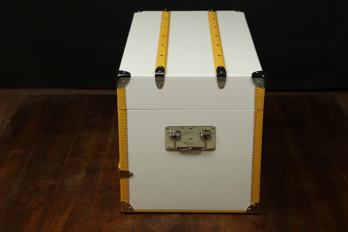 Contemporary White Lacquered Trunk For Sale