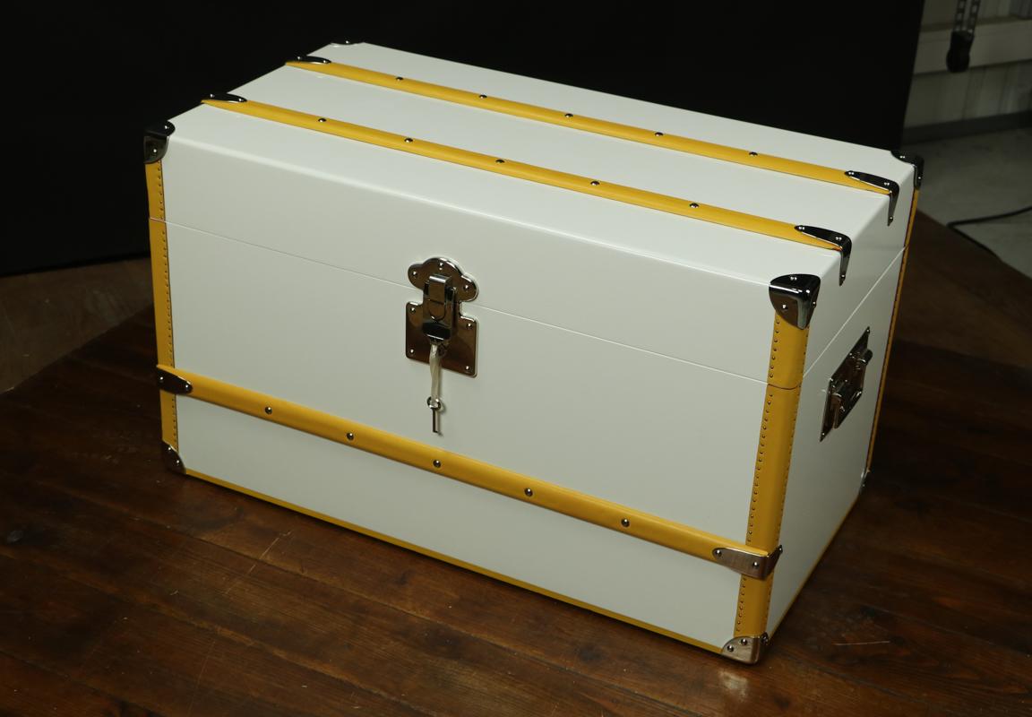 White Lacquered Trunk For Sale 3