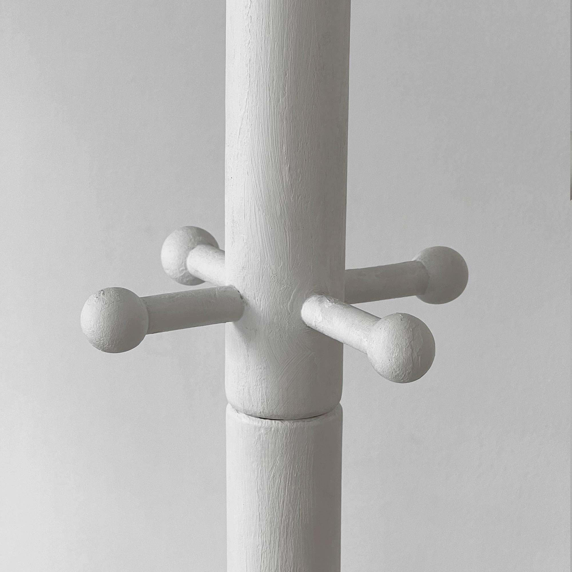 Late 20th Century White lacquered wood coat rack 80s