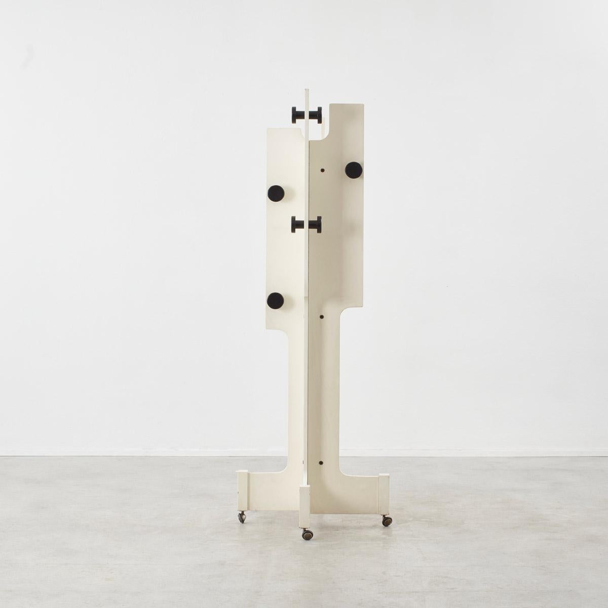 Modern White lacquered wood coat stand, Italy, 1970s
