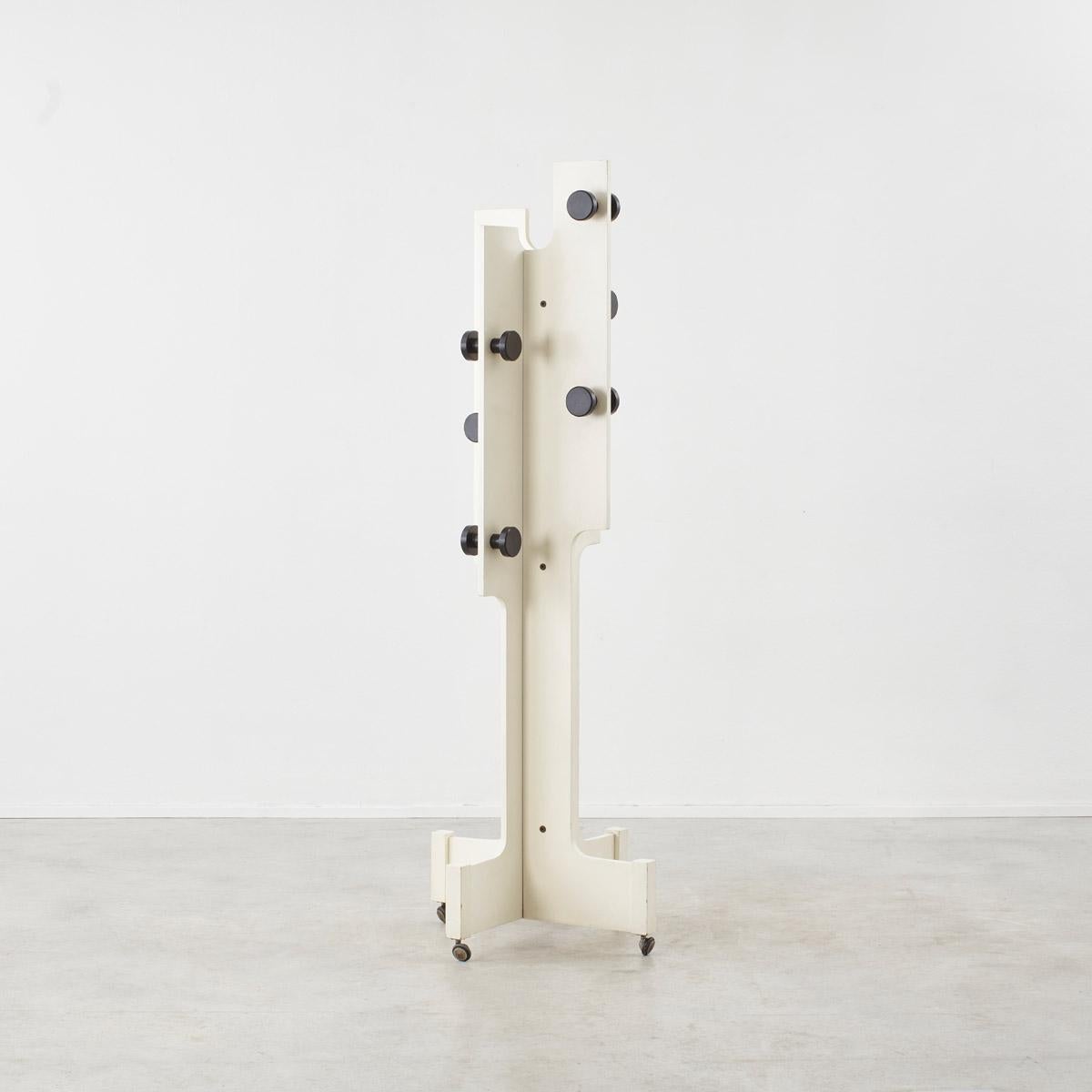 Italian White lacquered wood coat stand, Italy, 1970s