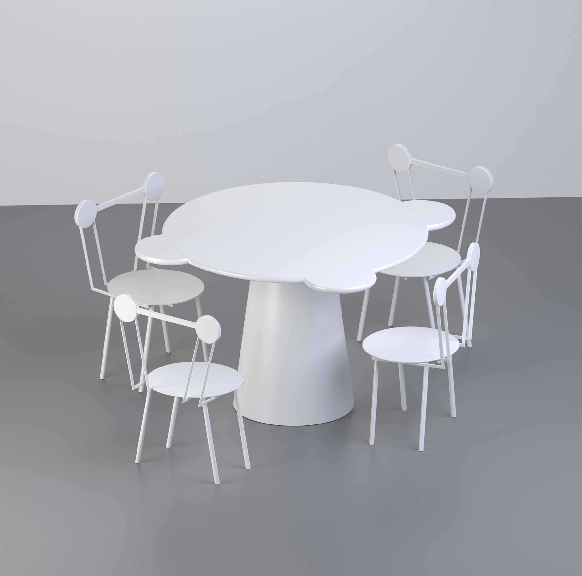 italien Table contemporaine Donald en bois laqué blanc de Chapel Petrassi en vente