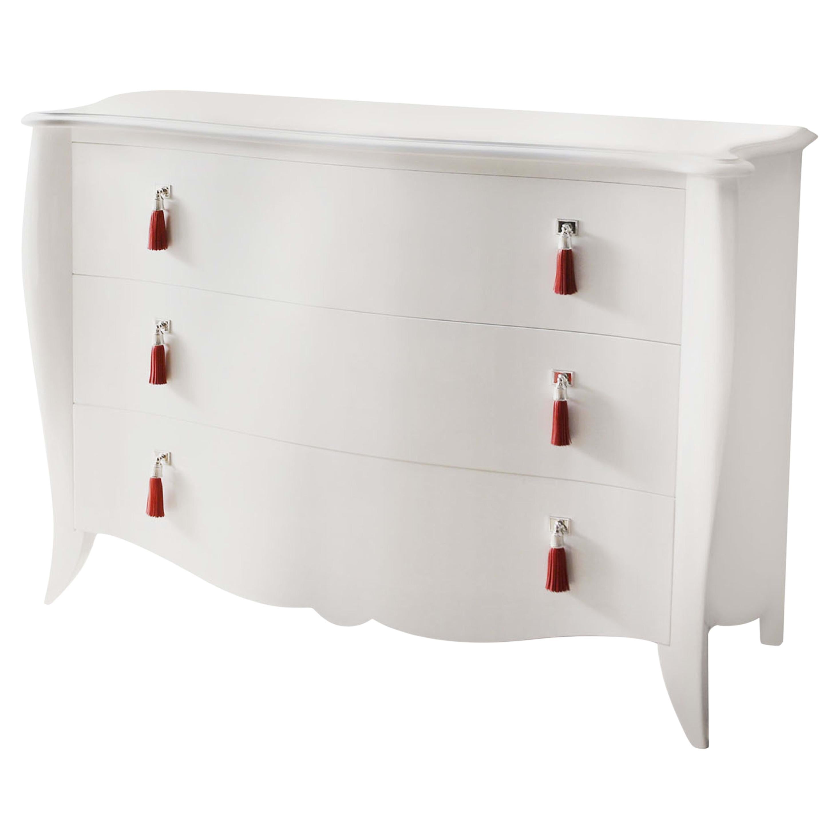 White Lacquered Wood Dresser  For Sale