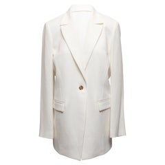 White Lafayette 148 Single-Button Blazer Size US 12