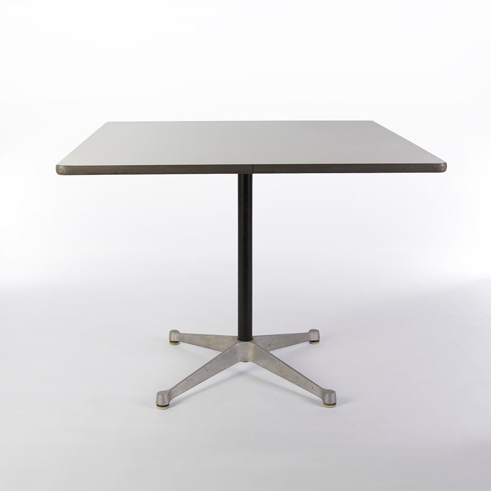 Mid-Century Modern White Laminate Herman Miller Eames Square Contract Dining Table