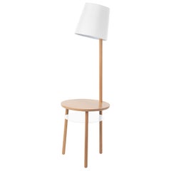 White Lampshade Josette Lamp Side Table Natural Ash by HARTO