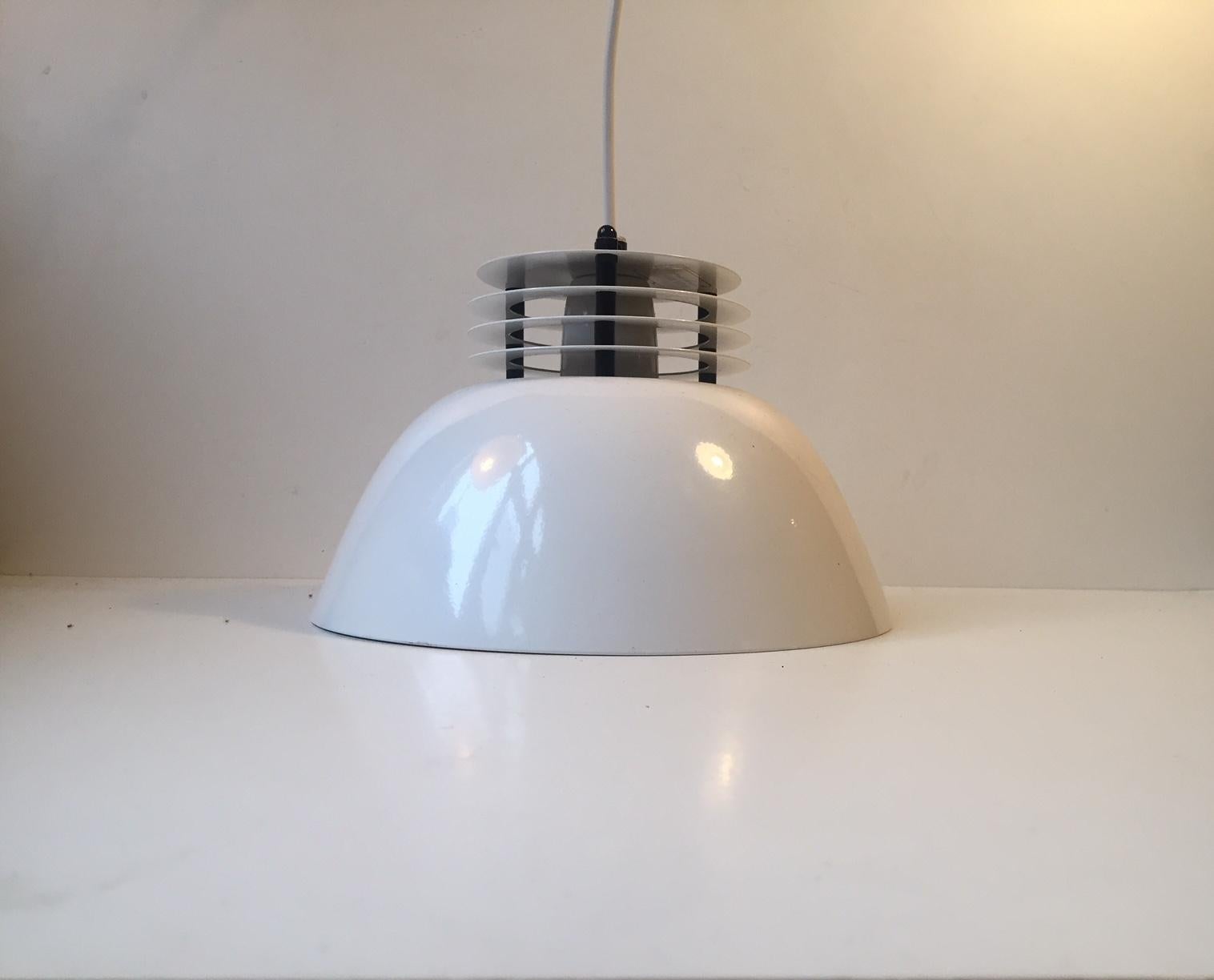 Mid-Century Modern White 'Lanterna Danica' Pendant Lamp by Jørgen Buchwald, Denmark, 1970s For Sale