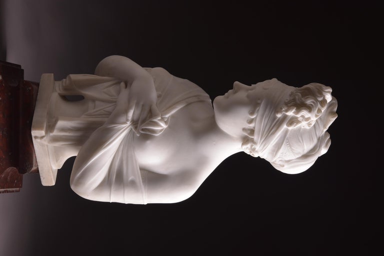 White Large 19th Century Marble Bust of Madam Recamier, After J ...