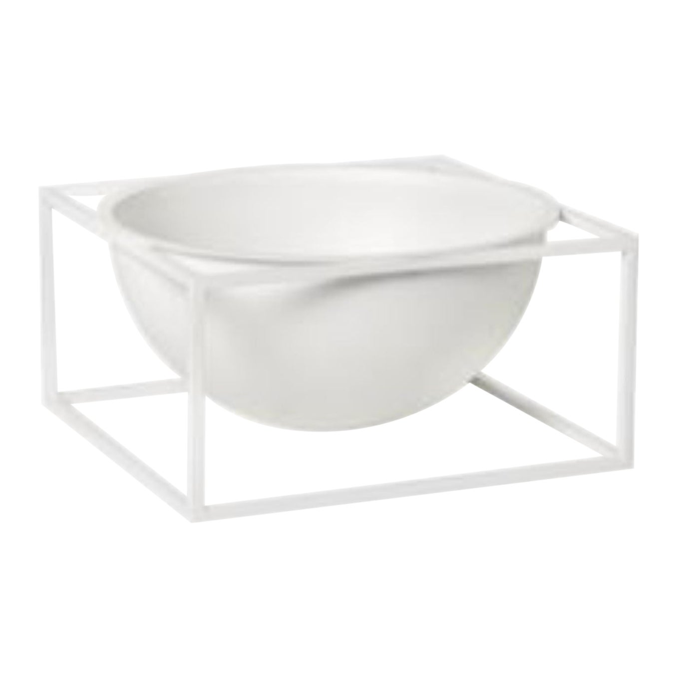 White Large Centerpiece Kubus Bowl by Lassen For Sale
