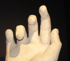 White Large Plaster Hand Sculpture, France, Contemporary