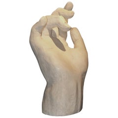 White Large Plaster Hand Sculpture, France, Contemporary