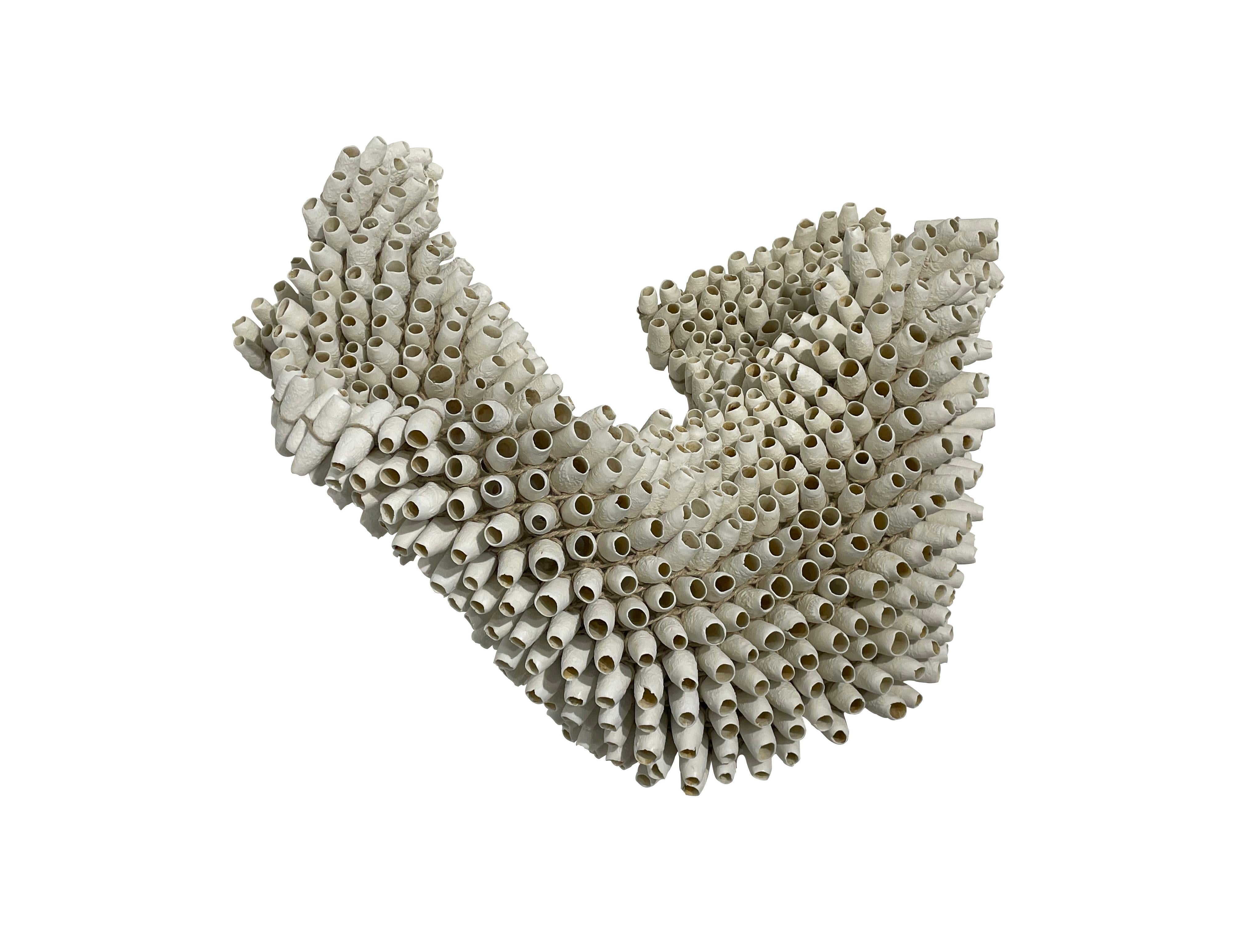 Contemporary French large handmade porcelain tubular sculpture.
Individual porcelain tubular shapes joined together.
Can be arranged in many different lengths and shapes.
Unique and decorative.
