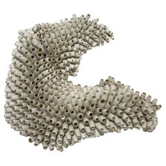 White Large Porcelain Tubular Sculpture, France, Contemporary