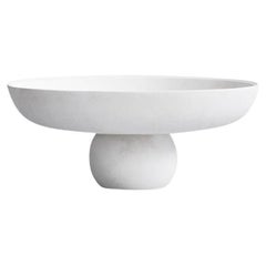 White Large Round Danish Design Footed Bowl, China, Contemporary