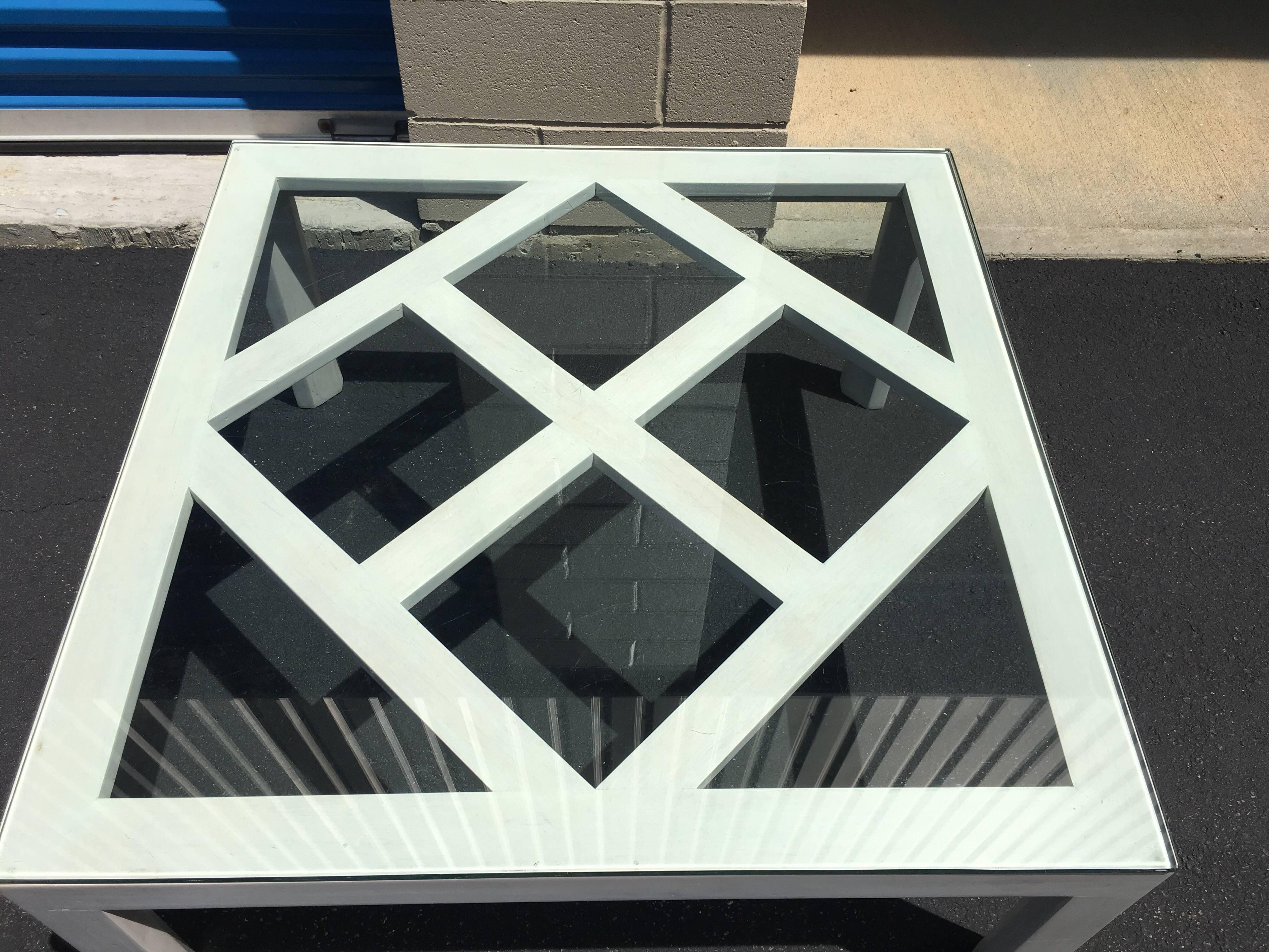 White Lattice Coffee Table by Angelo Donghia, circa 1968 In Good Condition In Southampton, NY